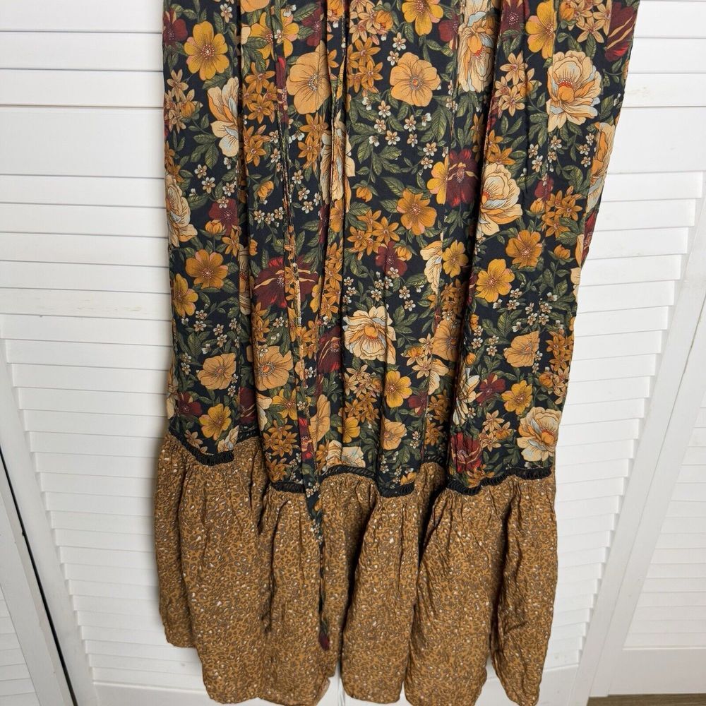 FARM Rio Floral Wrap Maxi Dress in Black, Rust & Mustard - Picture 8 of 14